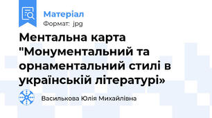 Ментальна карта "Монументальний та орнаментальний стилі в українській літературі»