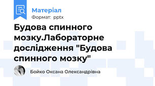Будова спинного мозку.Лабораторне дослідження "Будова спинного мозку"