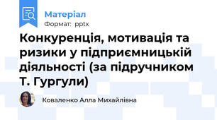 Конкуренція, мотивація та ризики у підприємницькій діяльності (за підручником Т. Гургули)