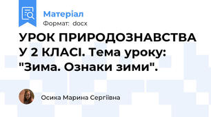 УРОК ПРИРОДОЗНАВСТВА У 2 КЛАСІ. Тема уроку: "Зима. Ознаки зими".