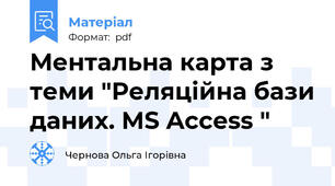 Ментальна карта з теми "Реляційна бази даних. MS Access "