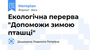 Екологічна перерва "Допоможи зимою пташці"