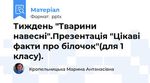 Тиждень "Тварини навесні".Презентація "Цікаві факти про білочок"(для 1 класу).