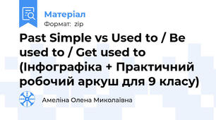 Past Simple vs Used to / Be used to / Get used to (Інфографіка + Практичний робочий аркуш для 9 класу)