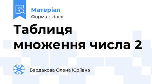 Таблиця множення числа 2