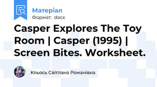 Casper Explores The Toy Room | Casper (1995) | Screen Bites. Worksheet.