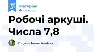 Робочі аркуші. Числа 7,8
