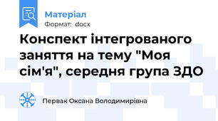 Конспект інтегрованого заняття на тему "Моя сім'я", середня група ЗДО