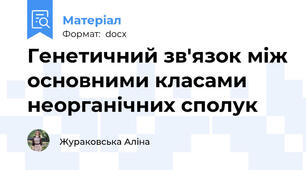 Генетичний зв'язок між основними класами неорганічних сполук