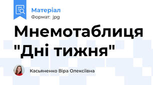 Мнемотаблиця "Дні тижня"