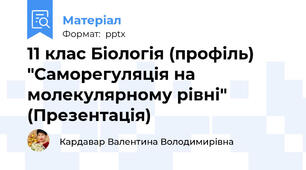 11 клас Біологія (профіль) "Саморегуляція на молекулярному рівні" (Презентація)