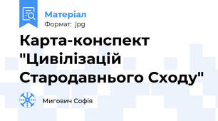 Карта-конспект "Цивілізацій Стародавнього Сходу"