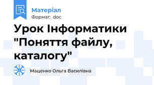 Урок Інформатики  "Поняття файлу, каталогу"