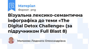Візуальна лексико-семантична інфографіка до теми «The Digital Detox Challenge» (за підручником Full Blast 8)