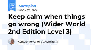 Keep calm when things go wrong (Wider World 2nd Edition Level 3)
