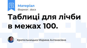 Таблиці для лічби в межах 100.