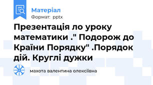 Презентація ло уроку математики ." Подорож до Країни Порядку" .Порядок дій. Круглі дужки