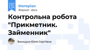 Контрольна робота "Прикметник. Займенник"