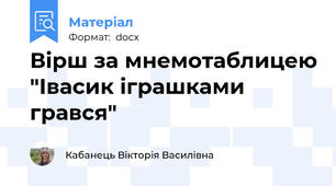 Вірш за мнемотаблицею "Івасик іграшками грався"