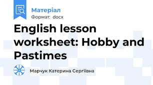 English lesson worksheet: Hobby and Pastimes