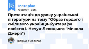 Презентація до уроку української літератури на тему "Образ гордого і сміливого українця-бунтаря(за повістю І. Нечуя-Левицього "Микола Джеря")