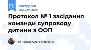 Протокол № 1 засідання команди супроводу дитини з ООП