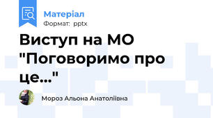 Виступ на МО "Поговоримо про це..."