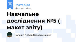 Навчальне досліднення №5 ( макет звіту)
