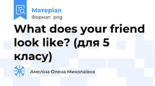 What does your friend look like? (для 5 класу)