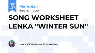 SONG WORKSHEET LENKA ''WINTER SUN''