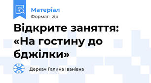 Відкрите заняття: «На гостину до бджілки»