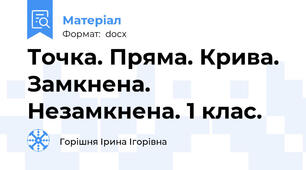 Точка. Пряма. Крива. Замкнена. Незамкнена. 1 клас.
