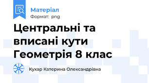 Центральні та вписані кути Геометрія 8 клас