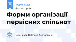 Форми організації первісних спільнот