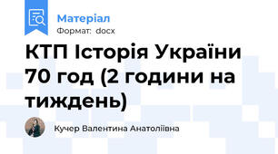 КТП Історія України 70 год (2 години на тиждень)