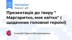 Презентація до твору " Маргаритко, моя квітко" ( щоденник головної героїні)
