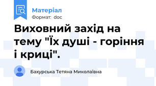 Виховний захід на тему "Їх душі - горіння і криці".