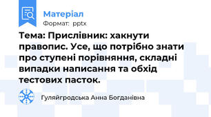 Тема: Прислівник: хакнути правопис. Усе, що потрібно знати про ступені порівняння, складні випадки написання та обхід тестових пасток.