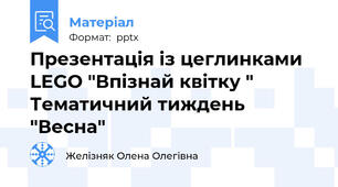 Презентація із цеглинками LEGO "Впізнай квітку " Тематичний тиждень "Весна"