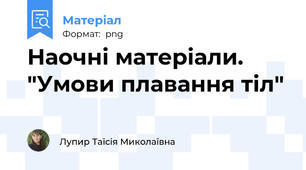 Наочні матеріали. "Умови плавання тіл"