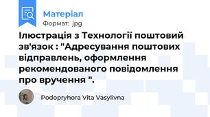 Ілюстрація з Технології поштовий зв'язок : "Адресування поштових відправлень, оформлення рекомендованого повідомлення про вручення ".