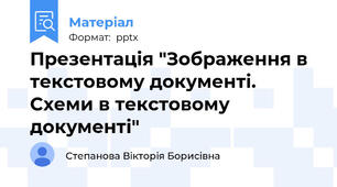 Презентація "Зображення в текстовому документі. Схеми в текстовому документі"