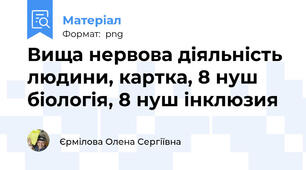 Вища нервова діяльність людини, картка, 8 нуш біологія, 8 нуш інклюзия