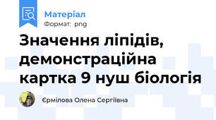 Значення ліпідів, демонстраційна картка 9 нуш біологія