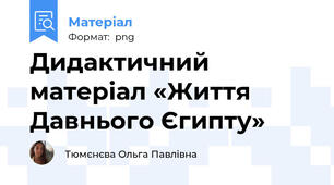 Дидактичний матеріал «Життя людей Давнього Єгипту»