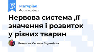 Нервова система ,її значення і розвиток у різних тварин
