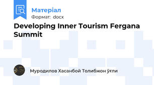 Developing Inner Tourism Fergana Summit
