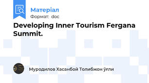 Developing Inner Tourism Fergana Summit.