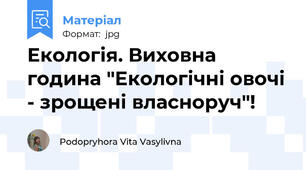 Екологія. Виховна година "Екологічні овочі - зрощені власноруч"!