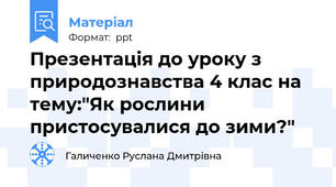 Презентація до уроку з природознавства 4 клас на тему:"Як рослини пристосувалися до зими?"